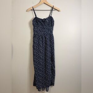Women’s Hollister navy blue floral midi dress w/adjustable straps size S